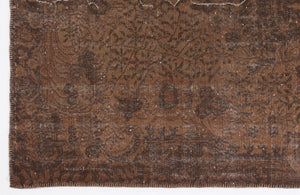 Brown Over Dyed Vintage Rug 5'4'' x 8'12'' ft 163 x 274 cm