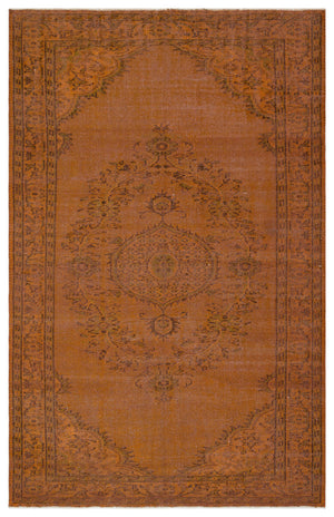 Brown Over Dyed Vintage Rug 5'7'' x 8'9'' ft 171 x 266 cm