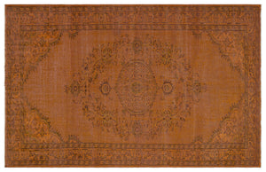 Brown Over Dyed Vintage Rug 5'7'' x 8'9'' ft 171 x 266 cm