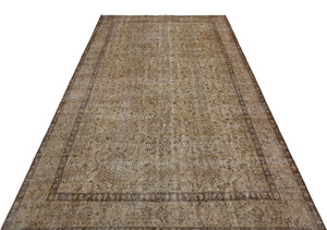 Brown Over Dyed Vintage Rug 5'4'' x 9'5'' ft 162 x 288 cm
