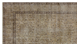 Brown Over Dyed Vintage Rug 5'4'' x 9'5'' ft 162 x 288 cm