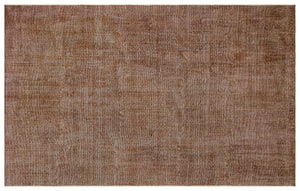 Brown Over Dyed Vintage Rug 6'1'' x 9'9'' ft 185 x 297 cm