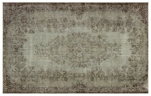 Gray Over Dyed Vintage Rug 5'7'' x 8'8'' ft 170 x 265 cm