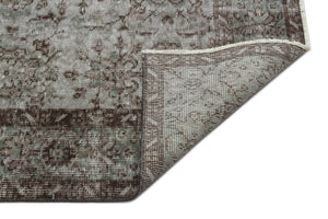 Gray Over Dyed Vintage Rug 5'8'' x 9'9'' ft 173 x 296 cm