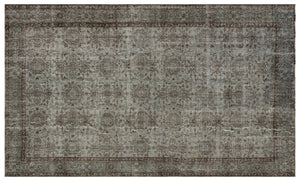Gray Over Dyed Vintage Rug 5'8'' x 9'9'' ft 173 x 296 cm