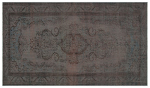 Gray Over Dyed Vintage Rug 5'6'' x 8'11'' ft 167 x 272 cm