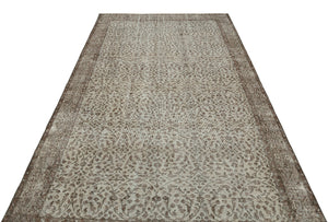 Gray Over Dyed Vintage Rug 5'5'' x 9'9'' ft 165 x 298 cm