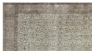 Gray Over Dyed Vintage Rug 5'5'' x 9'9'' ft 165 x 298 cm