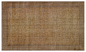 Brown Over Dyed Vintage Rug 5'3'' x 8'8'' ft 159 x 263 cm