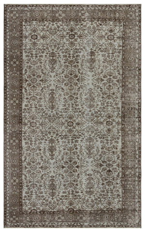 Gray Over Dyed Vintage Rug 5'7'' x 8'10'' ft 171 x 270 cm