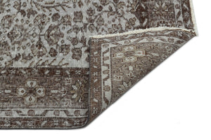 Gray Over Dyed Vintage Rug 5'7'' x 8'10'' ft 171 x 270 cm