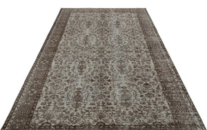 Gray Over Dyed Vintage Rug 5'7'' x 8'10'' ft 171 x 270 cm