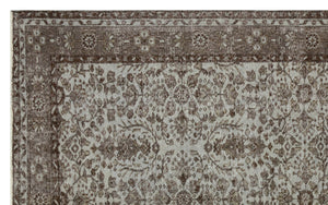 Gray Over Dyed Vintage Rug 5'7'' x 8'10'' ft 171 x 270 cm
