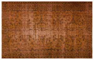 Brown Over Dyed Vintage Rug 5'10'' x 9'1'' ft 177 x 277 cm