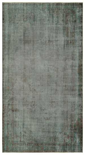 Gray Over Dyed Vintage Rug 5'3'' x 9'11'' ft 160 x 302 cm