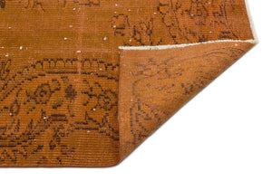Orange Over Dyed Vintage Rug 5'8'' x 8'9'' ft 173 x 266 cm