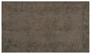 Gray Over Dyed Vintage Rug 5'6'' x 9'3'' ft 167 x 281 cm