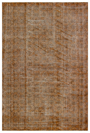 Brown Over Dyed Vintage Rug 6'2'' x 9'2'' ft 189 x 280 cm