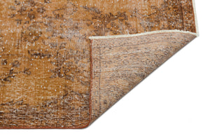 Brown Over Dyed Vintage Rug 4'11'' x 9'3'' ft 151 x 281 cm