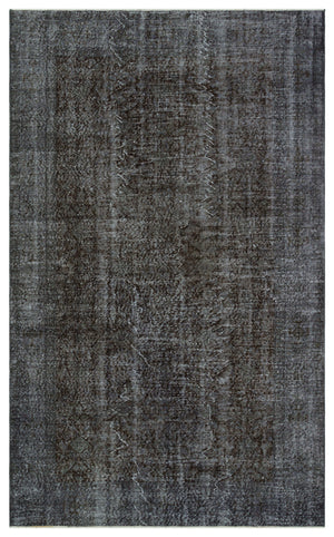 Black Over Dyed Vintage Rug 5'5'' x 8'10'' ft 165 x 270 cm