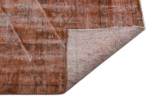 Brown Over Dyed Vintage Rug 5'10'' x 9'5'' ft 179 x 286 cm