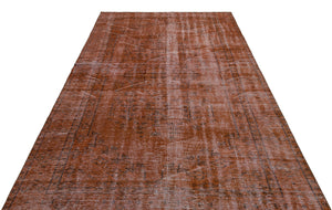 Brown Over Dyed Vintage Rug 5'10'' x 9'5'' ft 179 x 286 cm