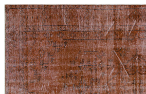 Brown Over Dyed Vintage Rug 5'10'' x 9'5'' ft 179 x 286 cm