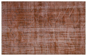 Brown Over Dyed Vintage Rug 5'10'' x 9'5'' ft 179 x 286 cm
