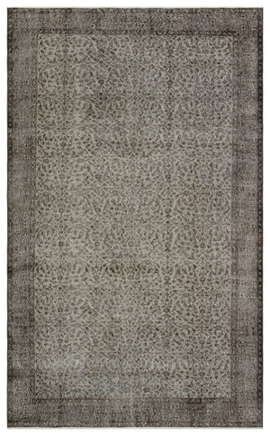 Gray Over Dyed Vintage Rug 5'7'' x 9'4'' ft 171 x 285 cm