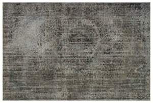 Gray Over Dyed Vintage Rug 6'3'' x 9'4'' ft 191 x 285 cm