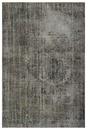 Gray Over Dyed Vintage Rug 6'3'' x 9'4'' ft 191 x 285 cm