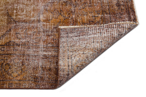 Brown Over Dyed Vintage Rug 6'1'' x 9'10'' ft 186 x 300 cm