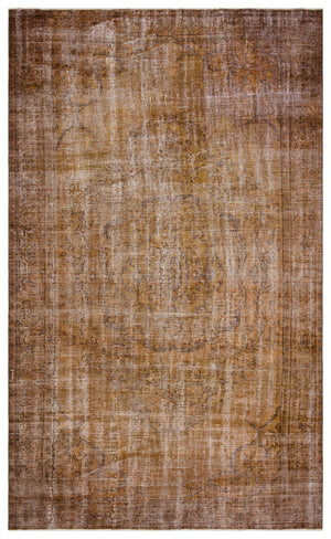 Brown Over Dyed Vintage Rug 6'1'' x 9'10'' ft 186 x 300 cm