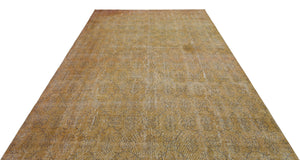 Brown Over Dyed Vintage Rug 7'3'' x 10'12'' ft 220 x 335 cm