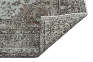 Gray Over Dyed Vintage Rug 5'6'' x 9'3'' ft 167 x 281 cm
