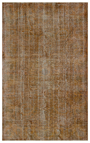 Brown Over Dyed Vintage Rug 6'3'' x 9'10'' ft 190 x 300 cm