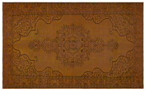 Brown Over Dyed Vintage Rug 6'3'' x 9'10'' ft 191 x 300 cm