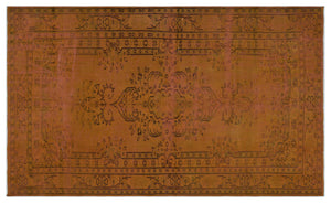 Brown Over Dyed Vintage Rug 4'10'' x 8'0'' ft 148 x 245 cm