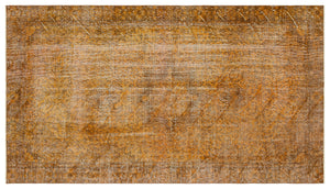 Brown Over Dyed Vintage Rug 5'3'' x 9'1'' ft 161 x 276 cm