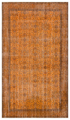 Orange Over Dyed Vintage Rug 5'5'' x 9'6'' ft 166 x 290 cm