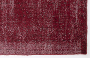 Red Over Dyed Vintage Rug 6'3'' x 9'7'' ft 190 x 292 cm