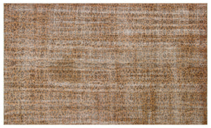 Brown Over Dyed Vintage Rug 5'10'' x 9'7'' ft 177 x 291 cm