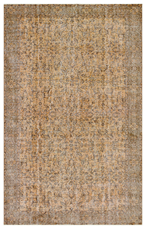 Brown Over Dyed Vintage Rug 5'7'' x 8'11'' ft 171 x 272 cm
