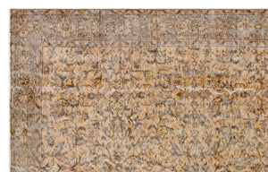 Brown Over Dyed Vintage Rug 5'7'' x 8'11'' ft 171 x 272 cm