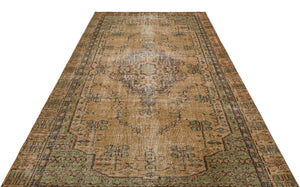 Brown Over Dyed Vintage Rug 5'9'' x 9'1'' ft 175 x 277 cm