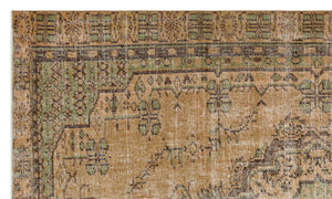 Brown Over Dyed Vintage Rug 5'9'' x 9'1'' ft 175 x 277 cm