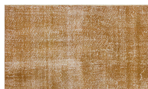Brown Over Dyed Vintage Rug 5'9'' x 9'6'' ft 176 x 290 cm