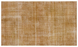 Brown Over Dyed Vintage Rug 5'9'' x 9'6'' ft 176 x 290 cm