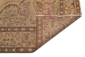 Brown Over Dyed Vintage Rug 5'7'' x 9'8'' ft 170 x 295 cm