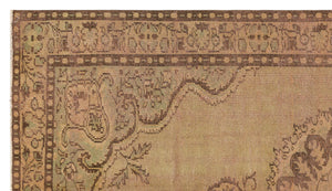 Brown Over Dyed Vintage Rug 5'7'' x 9'8'' ft 170 x 295 cm